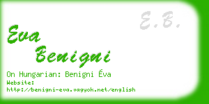 eva benigni business card